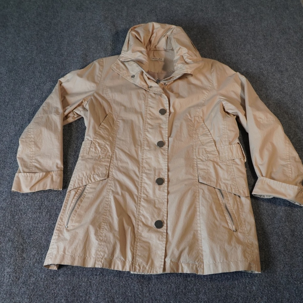 Christian Berg Stockholm Beige Cotton Blend Hooded Trench Coat Women's‎ Size 40